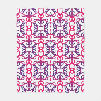 Geometric Pattern In Pink, White, Blue And Purple. Fleece Blanket