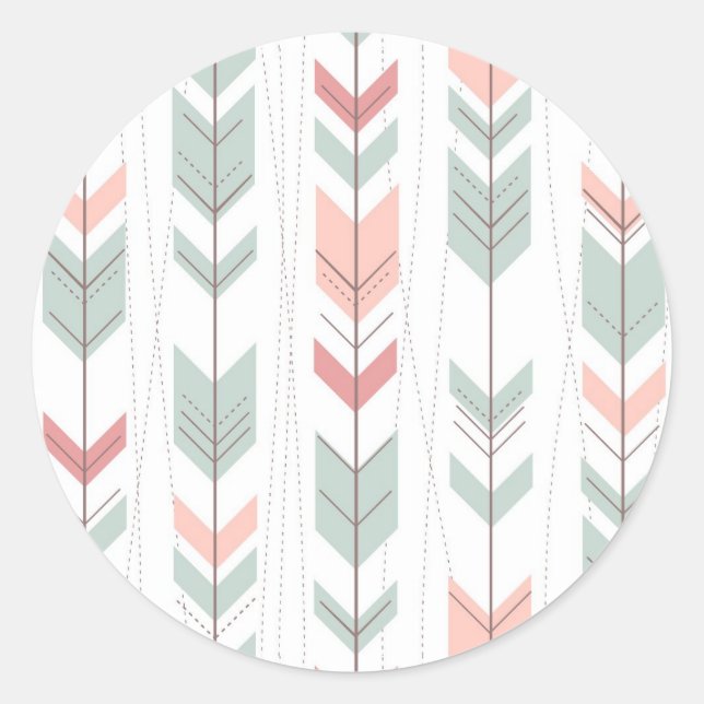 Geometric pattern in retro style classic round sticker (Front)