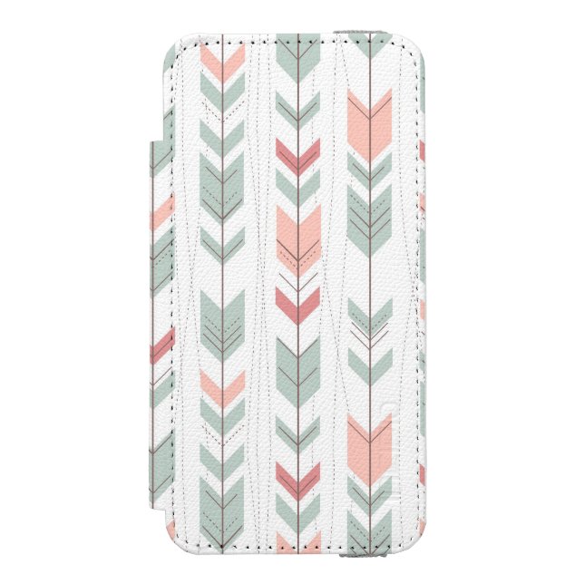 Geometric pattern in retro style incipio iPhone wallet case (Folio Front)