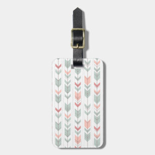 Geometric pattern in retro style luggage tag