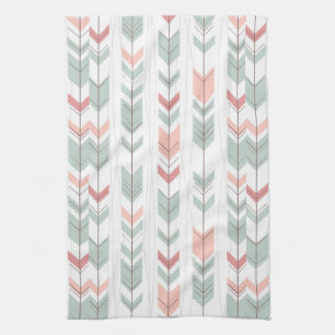 Geometric pattern in retro style tea towel
