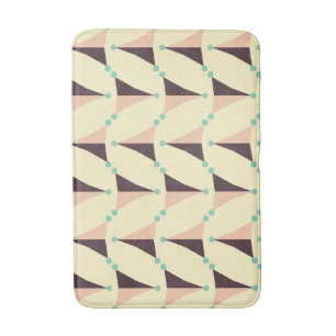 Geometric pattern in retro vibe bath mat