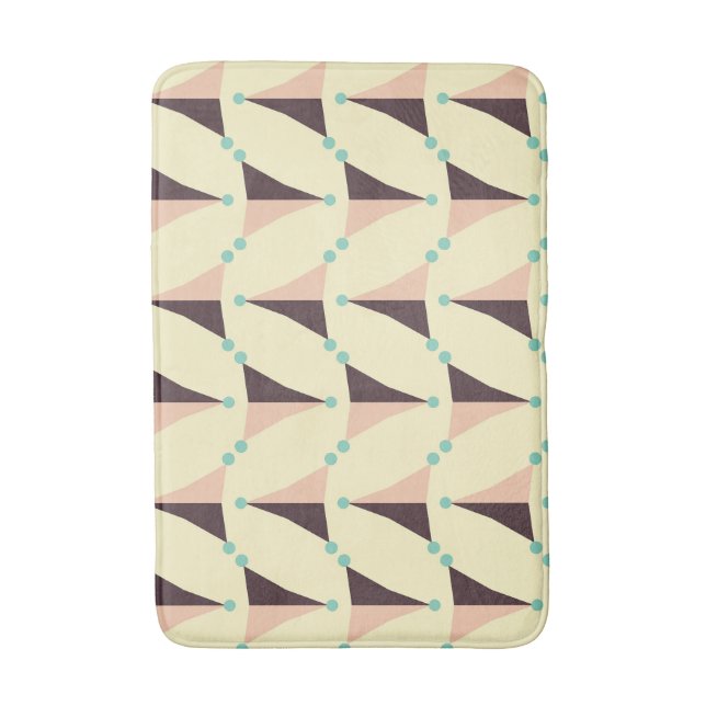 Geometric pattern in retro vibe bath mat (Front Vertical)