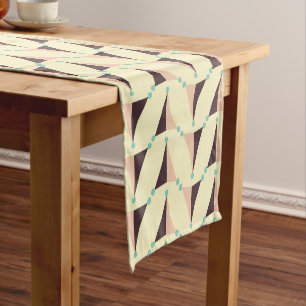 Geometric pattern in retro vibe short table runner