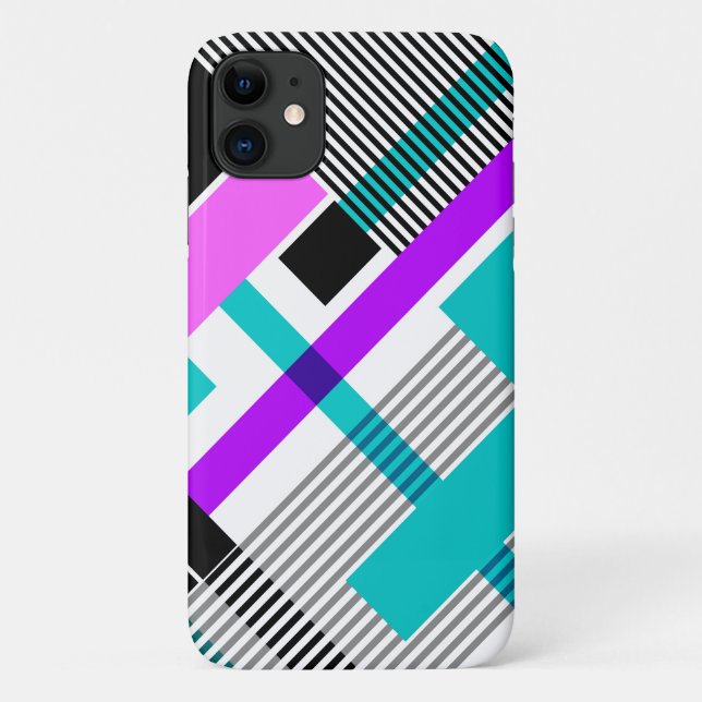 geometric pattern in striped and neon colours Case-Mate iPhone case (Back)