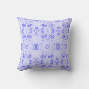 Geometric pattern indigo blue abstract art pillow