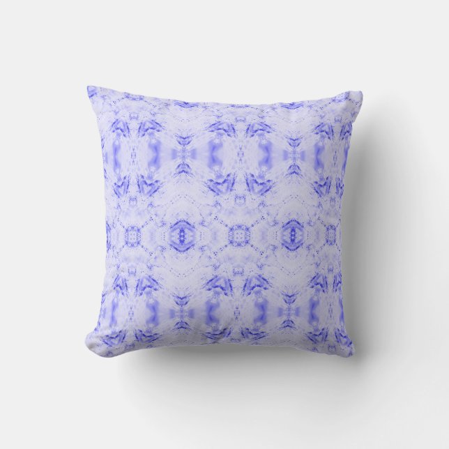 Geometric pattern indigo blue abstract art pillow (Front)