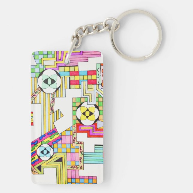 Geometric Pattern Key Ring (Back)
