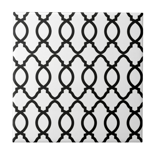Geometric Pattern Lattice  Ceramic Tile (Front)