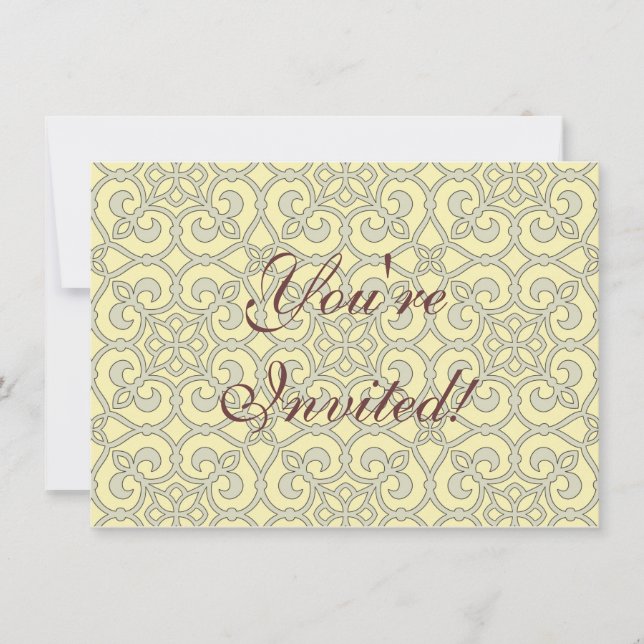 Geometric Pattern Lattice  Invitation (Front)