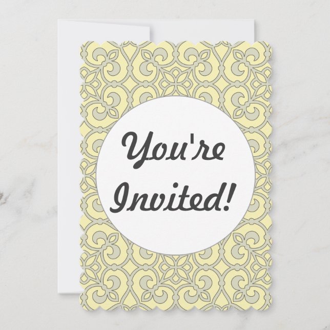 Geometric Pattern Lattice  Invitation (Front)