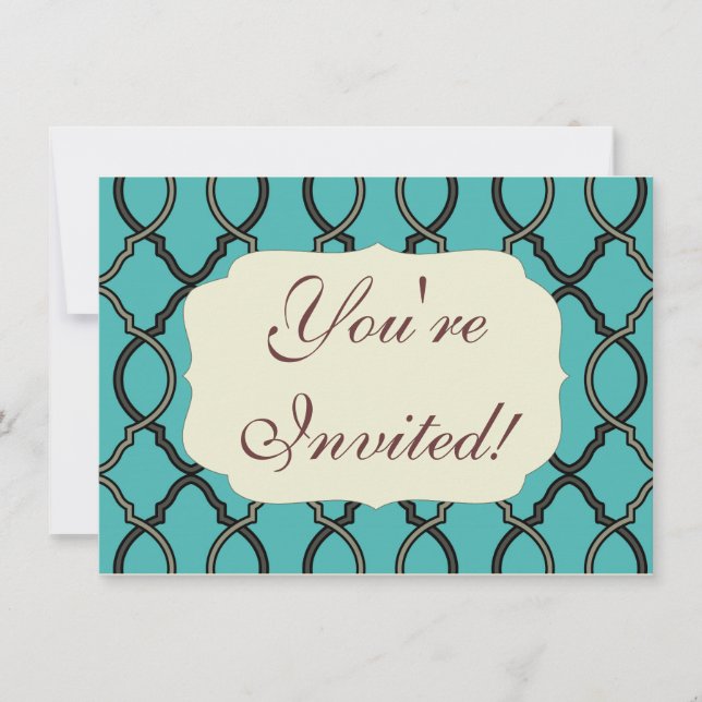 Geometric Pattern Lattice  Invitation (Front)
