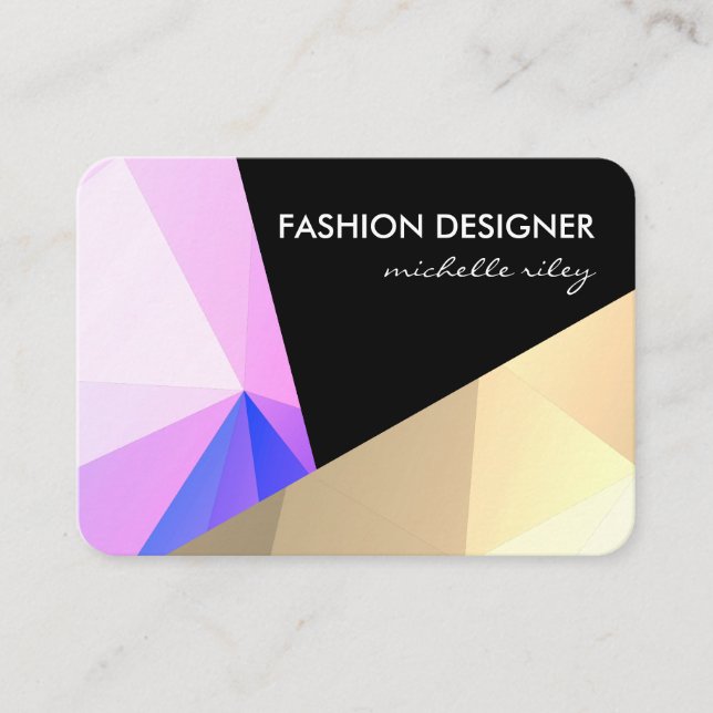 Geometric Pattern Layers Business Card (Front)