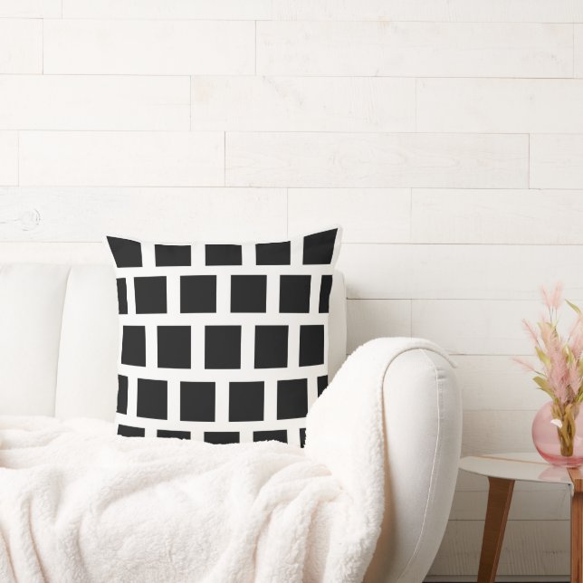 Geometric Pattern Modern Black and White Throw Pil Cushion (Couch)