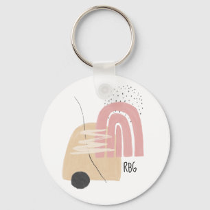 Geometric Pattern Modern Design Monogram Key Ring