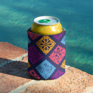 Geometric pattern multicolor Foam Can Cooler
