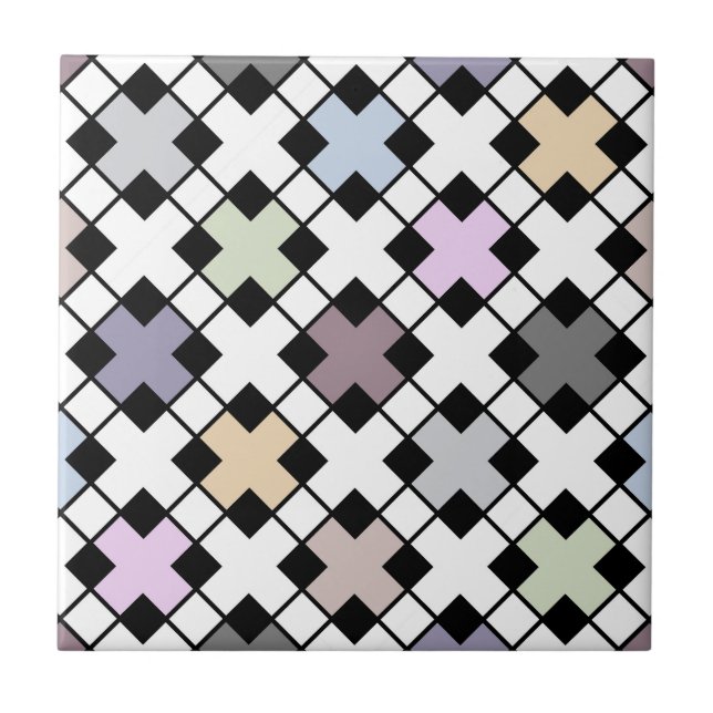  Geometric pattern multicolored Ceramic Tile (Front)