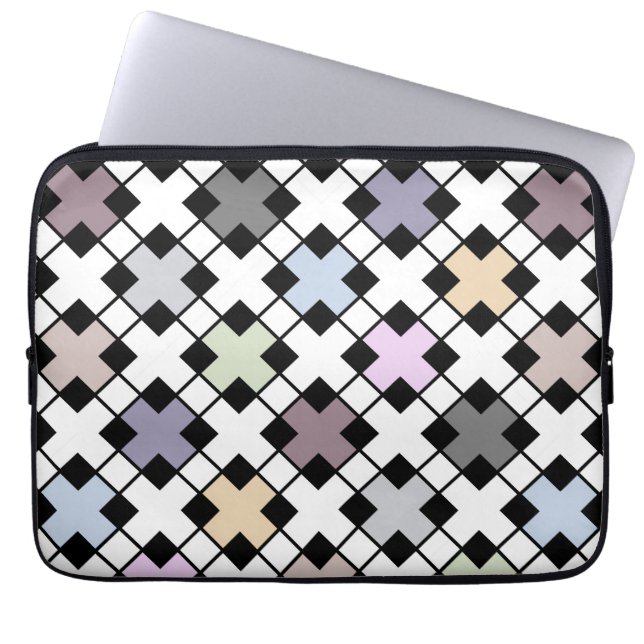 Geometric pattern multicolored laptop sleeve (Front)