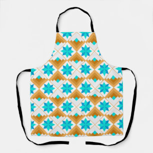 Geometric pattern multicolored patchwork apron