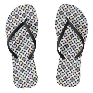 Geometric pattern multicolored thongs