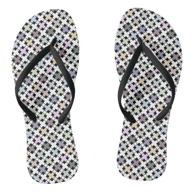 Geometric pattern multicolored  thongs (Footbed)