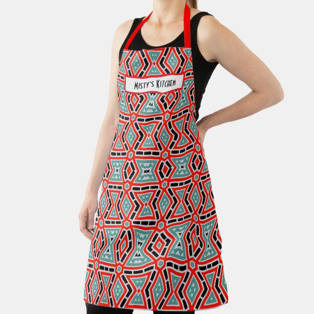 Geometric Pattern Name Personalized Aprons (Insitu)