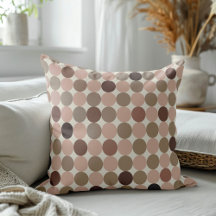 Geometric pattern of brown and pink polka dots
