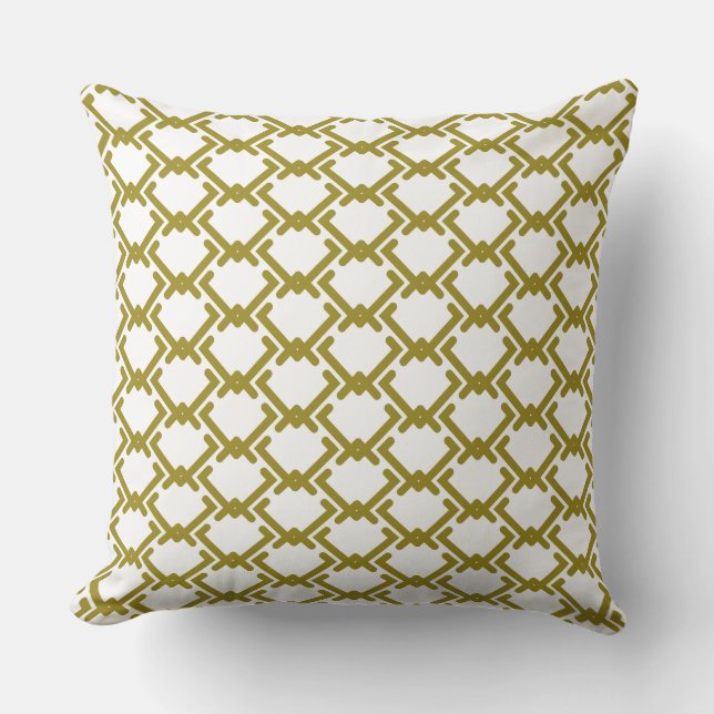 Geometric Pattern of Different Size Gold Chevrons Cushion (Front)