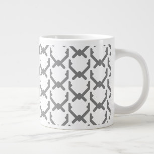 Geometric Pattern of Different Size Grey Chevrons Large Coffee Mug