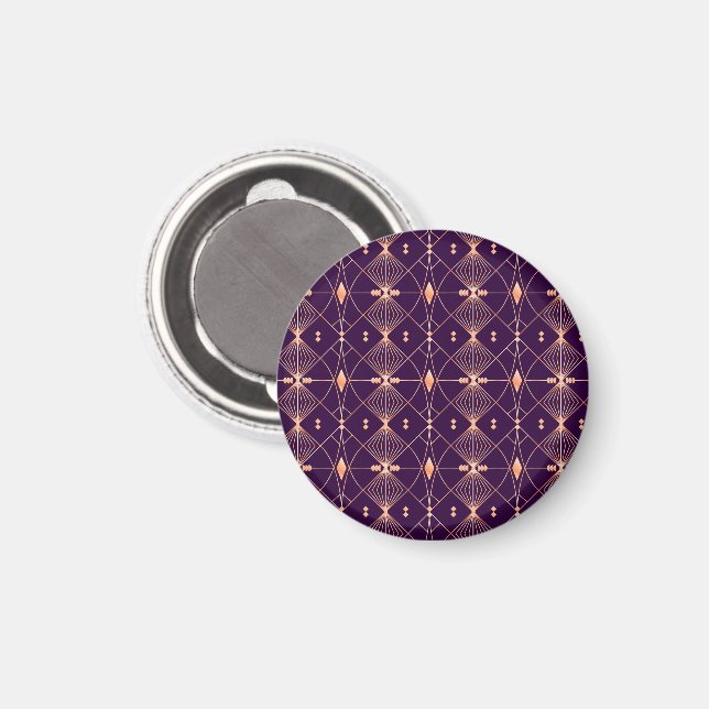 Geometric pattern of intersecting diamond shapes  magnet (Front/Back)
