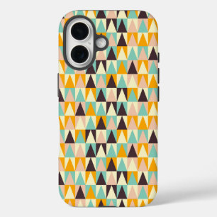 Geometric pattern of multi-colored triangles iPhone 16 case