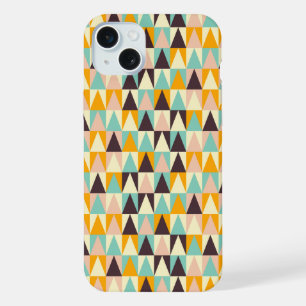 Geometric pattern of multi-coloured triangles iPhone 15 plus case