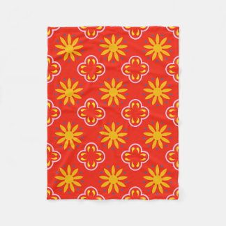 Geometric pattern of retro  fleece blanket