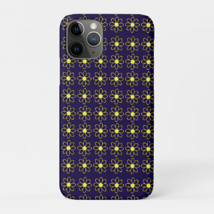 Geometric Pattern of Yellow Daisy Flowers iPhone 11 Pro Case
