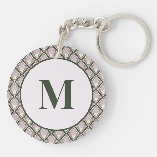 Geometric Pattern on Green Key Ring (Back)