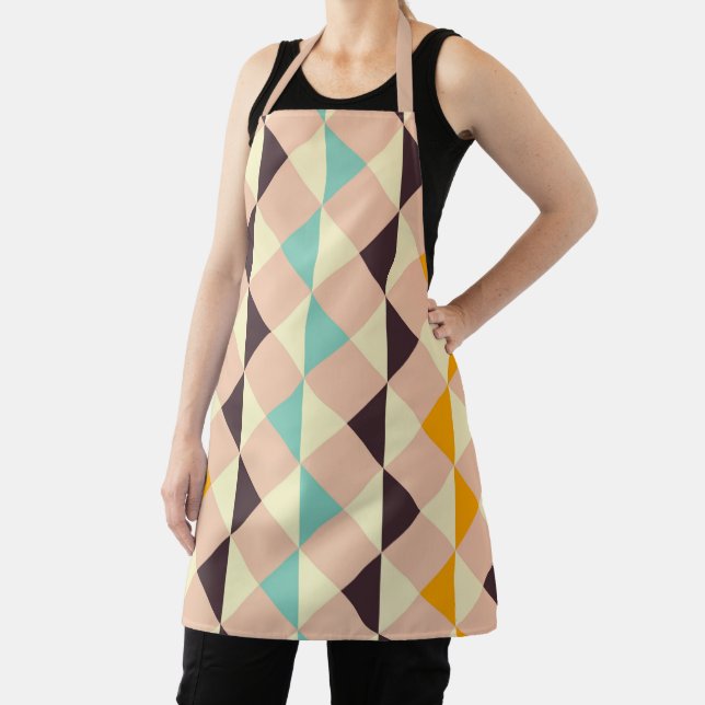 Geometric pattern overlapping diamonds & triangle apron (Insitu)