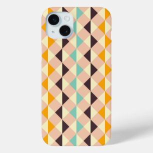 Geometric pattern overlapping diamonds & triangle iPhone 15 mini case