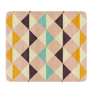 Geometric pattern overlapping diamonds & triangle cutting board
