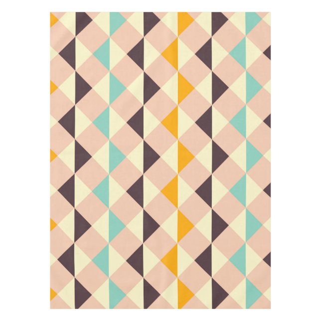 Geometric pattern overlapping diamonds & triangle tablecloth (Front)