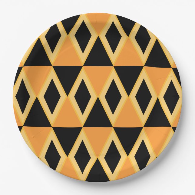 Geometric Pattern Paper Plate (Front)