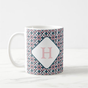 Geometric Pattern Pink & Teal Coffee Mug