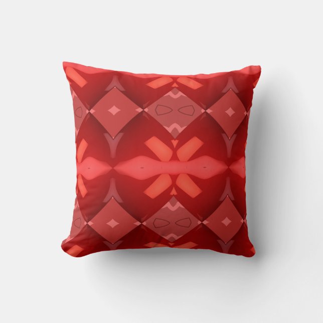 Geometric pattern red scarlet pillow (Front)