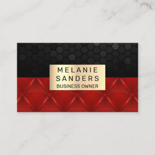 Geometric Pattern   Red Upholster   Gold Frame Business Card