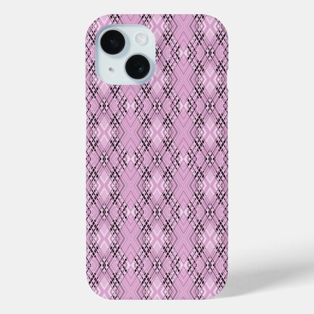 Geometric pattern retro pink diamonds Case-Mate iPhone case (Back)
