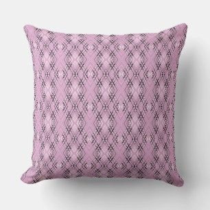 Geometric pattern retro pink diamonds cushion