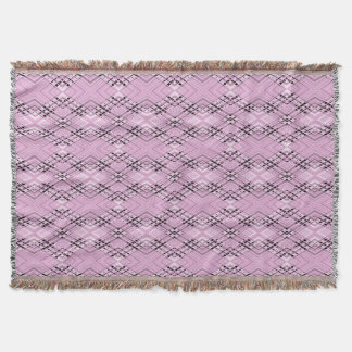 Geometric pattern retro pink diamonds throw blanket