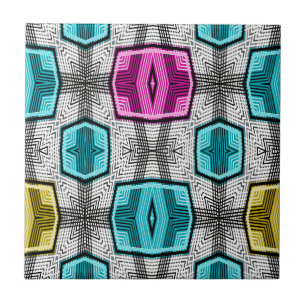 Geometric pattern retro sixties ceramic tile