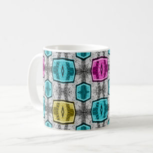 Geometric pattern retro sixties coffee mug