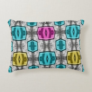 Geometric pattern retro sixties decorative cushion