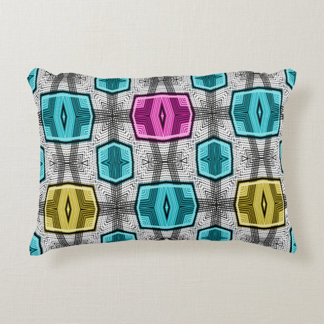 Geometric pattern retro sixties decorative cushion (Front)
